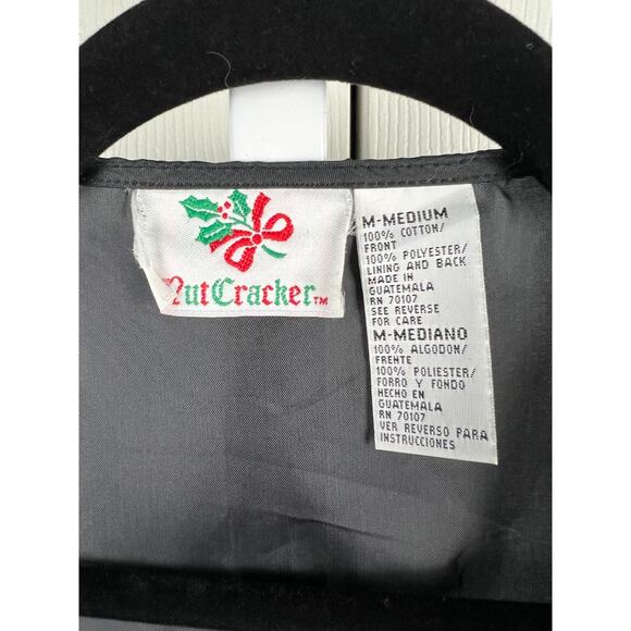 All Over Print Black Christmas Teddy Santa Bear Patterned Holidays Vest Medium - Picture 2 of 5